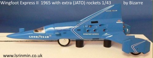 ミニカー　1/43 WingFoot Express II - Bonneville - Bobby Tatroe LSR 406 mph failed - 1965 [B1039] Lot - 1:43 Bizarre 1965 Wingfoot Express II Bonneville Land